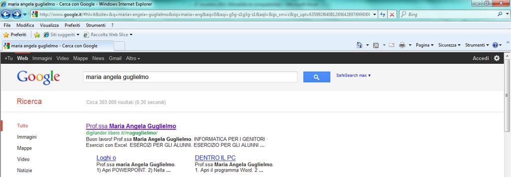 5. Aprire Internet Explorer e digitare su Google: