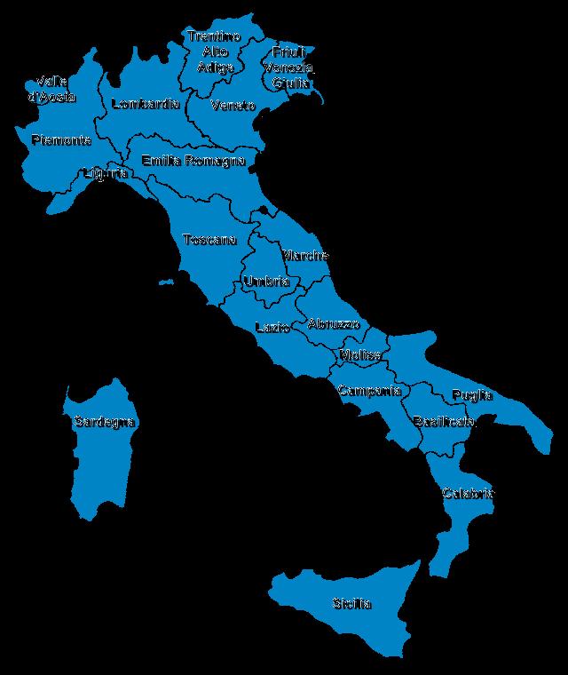 Lazio, Veneto, Piemonte,
