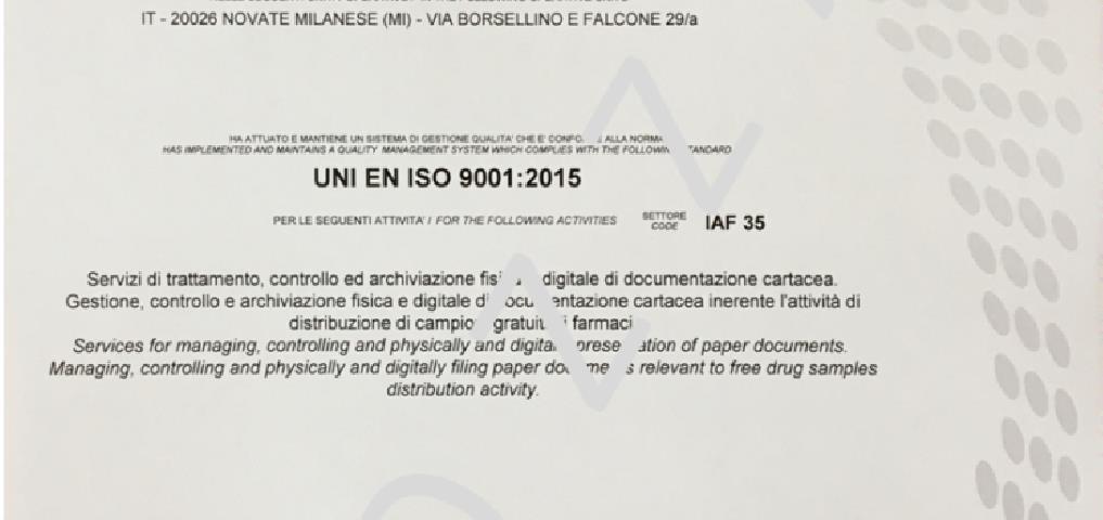 aziendali e garantisce standard elevati di prodotto e di servizio per assicurare