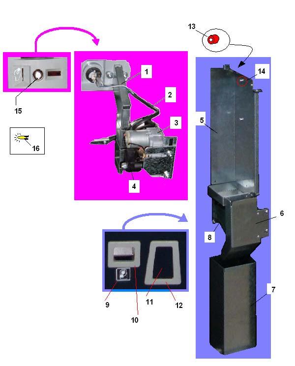 Tav 291 INTERFACCIA UTENTE INTRODUZIONE MONETA - GETTONIERA 1 03140012 ASS.CANALINA INT.MON.PUNTATA 2 22156412 CAB.CON RADDRIZ.X RENDIR. TME 3 97002512 ASS.MOTOR.RENDIMO.