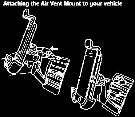 Abbassare l'attacco ventola dell'aria con le dita per fissare in posizione l'attacco ventola dell'aria. NOTA: La ventola dell'aria può differire da auto a auto!