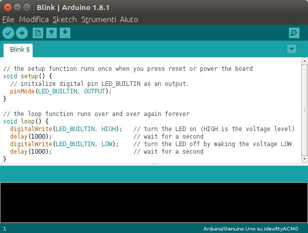 Programmarlo I programmi per Arduino si chiamano sketch e sono scritti in file di testo.