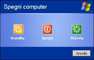 Presentazione dell ambiente Spegnimento - Riavvio Per spegnere (riavviare) correttamente il computer è necessario chiudere tutte le applicazioni e poi arrestare (riavviare) il sistema operativo.