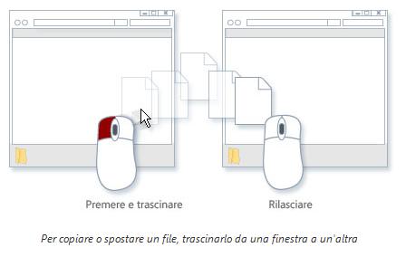 Gestione dei File Duplicare, spostare Spostare file e cartelle II Oppure 1 aprire la cartella sorgente e la cartella destinazione in due finestre 2 selezionare nella finestra sorgente il