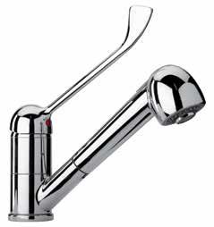 42CR568L creta 100 Miscelatore monoforo lavello con doccetta estraibile e leva clinica Medical-lever kitchen mixer with pull-out spray Mitigeur monotrou évier avec douchette escamotable et manette