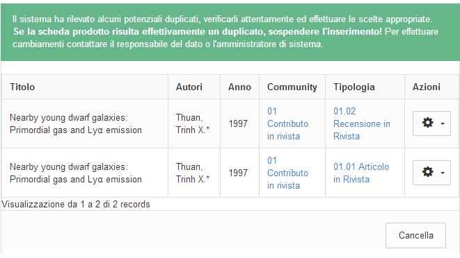 6. Principali funzionalità di controllo in fase di inserimento prodotto a.