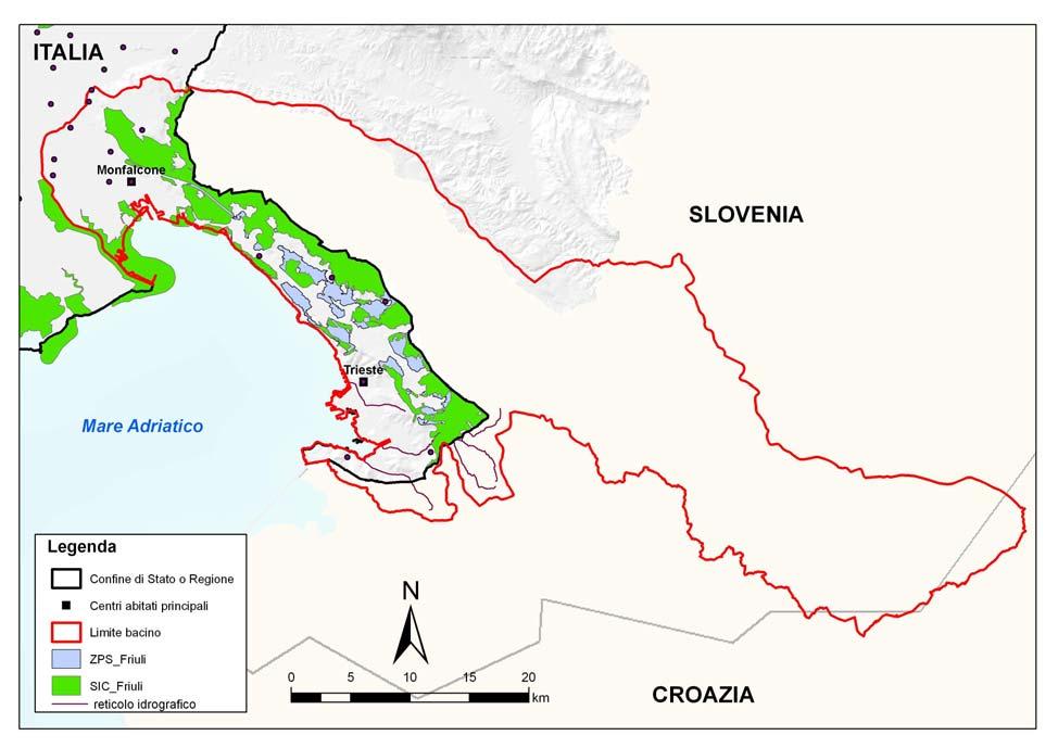 Foce dell' Isonzo - Isola della IT3330005 Cona 2668,17 continentale C - SIC e ZPS coincidenti IT3340006 Carso Triestino e Goriziano 9647,89 continentale G - SIC incluso in una ZPS CODICE