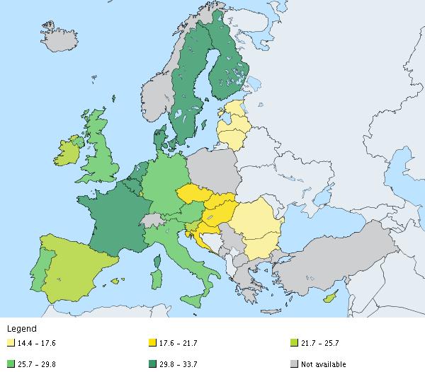 138 Pensioni e pensionati: percorsi di analisi 2013 Figura 6.2 - Spesa complessiva per protezione sociale (% Pil).