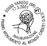 SERVIZIO: 16 e 17/3/2001 orario 10/13-16/19 per la Filatelia della Filiale di 98100 MESSINA 1 Piazza Antonello 226/FP N.