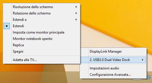 Cliccare sull icona dell utility nella Barra di sistema per aprire il menu delle impostazioni. 2. Il menu consente un rapido accesso a diverse opzioni come descritto nella tabella seguente.