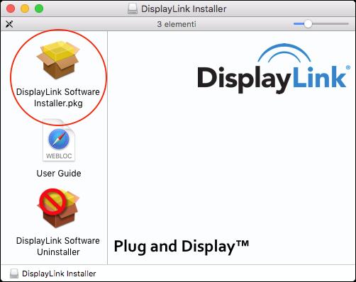 Quando il sistema operativo rileva la Docking Station, un messaggio di notifica appare nella barra di sistema. 3.2 Mac OS 1. Inserire il CD in dotazione nel lettore CD-ROM del computer.