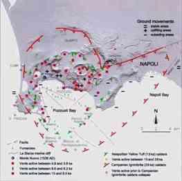 Carta strutturale schematica dei Campi Flegrei Dopo ogni principale collasso (IC e TGN), il vulcanismo si è concentrato all interno delle caldere. Negli ultimi 5.