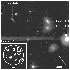 HCG 68 Un altro oggetto per un 20 cm è HCG 68 nei Cani da Caccia, situato 8 a sud est di M51, la Galassia Vortice.