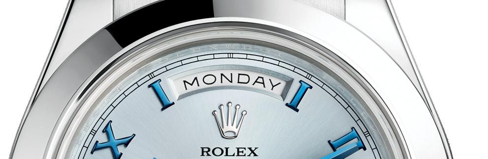 Funzionalità del Day-Date II monday, lundi Presentato nel 2008, il Day-Date II, con la sua cassa di dimensioni più grandi, attinge alla straordinaria tradizione del Day-Date, primo orologio a