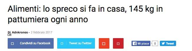 Roma, 2 feb. (AdnKronos Salute) In Italia circa 145 chili di cibo ogni anno a famiglia finisce nella pattumiera, per un costo di 360 euro.