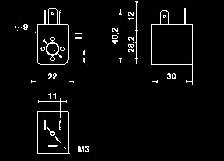 Protezione con connettore - Protection with connector: IP 6 EN 609 Line 0--7-0 Bobine e connettori