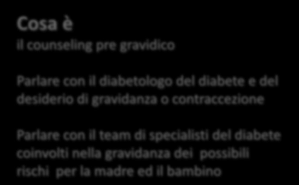 contraccezione Parlare con il team di specialisti del diabete