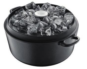 Specials CAST IRON Pomolo in acciaio inox. Coperchi pensati per cottura con ghiaccio per favorire la conservazione dell umidità interna.