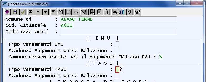 Per coloro che hanno la Banca dati la Data pubblicazione delibera verrà aggiornata dalla funzione Agg. Aliquote TASI, mentre gli altri due campi sono a gestione manuale.