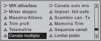 Programmazione dei comandi nei trasmettitori HoTT Affinché il trasmettitore possa trasmettere i dati in modo corretto occorre ancora un'impostazione nel trasmettitore: Nel menu "Telemetria" passate