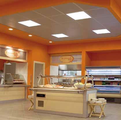 Zante LED was developed as a ceiling light for false ceilings with exposed structure. It can be laid on the T-beams instead of 595x595mm or 295x1195mm orplasterboard panels.