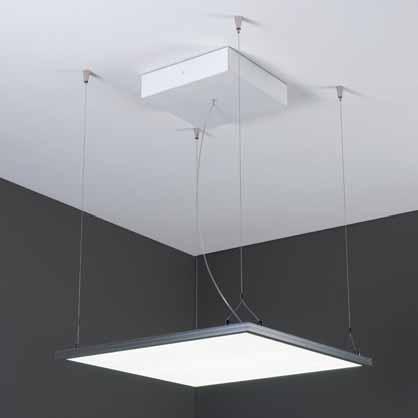 This accessory makes it possible to install the Zante LED Q directly on a ceiling/wall. The coffer consists in a metal plate (a) and a frame (b).