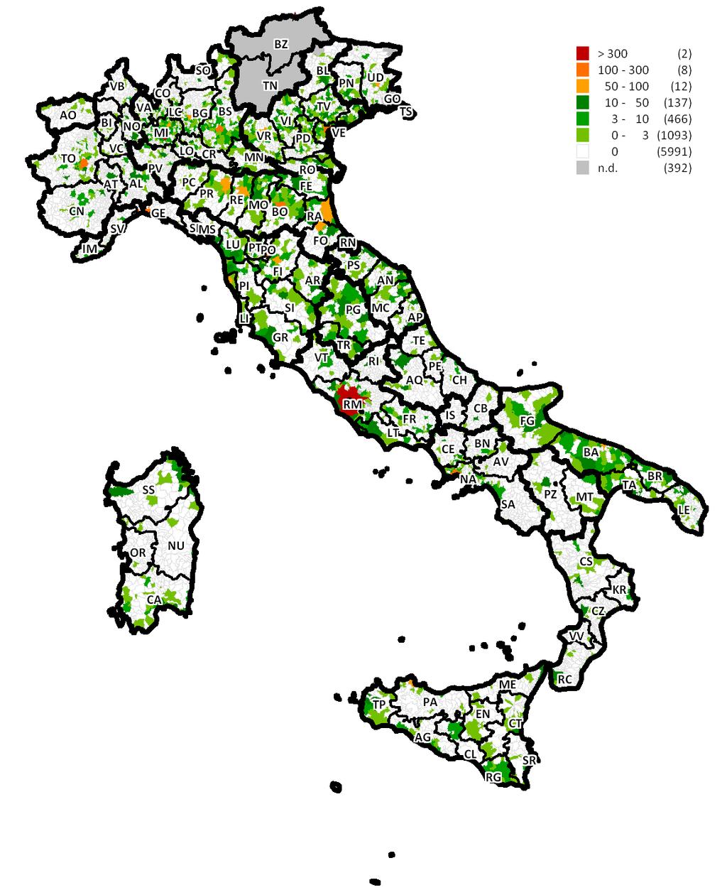 Figura 12: Mappa distribuzione NTN