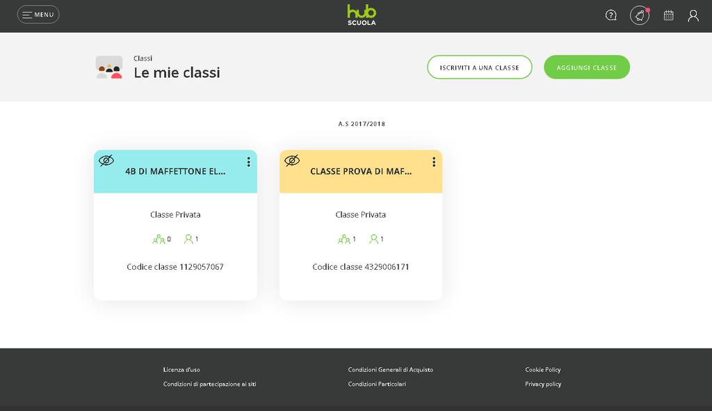 1 Raggiungere sezione classi Pulsante Inserimento 2 3 4 «Crea classe» dati classe Conclusione e codice classe La classe