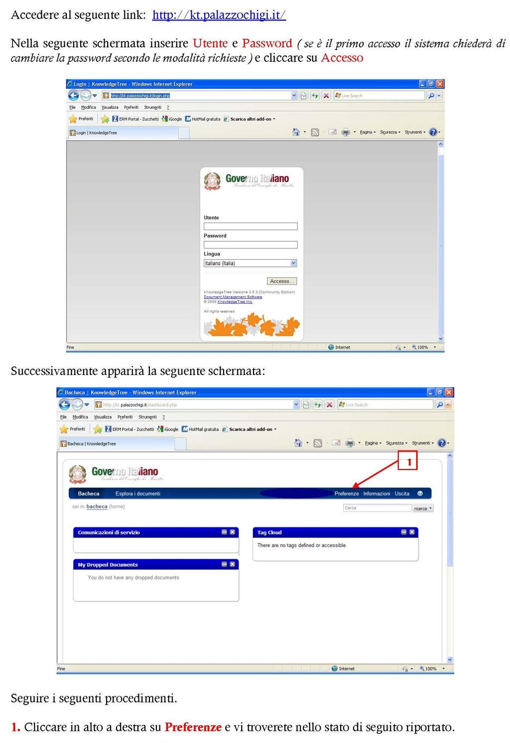 Figura 1: il sito intranet riservato per i