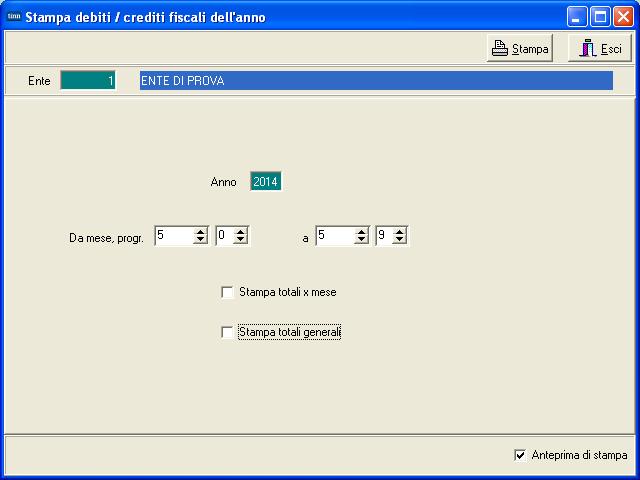 Elaborazioni Mensili o Stampe di controllo dei dati erariali Crediti / Debiti Irpef del mese Stampa Prospetto Crediti e Debiti (1 di 1) Implementazioni