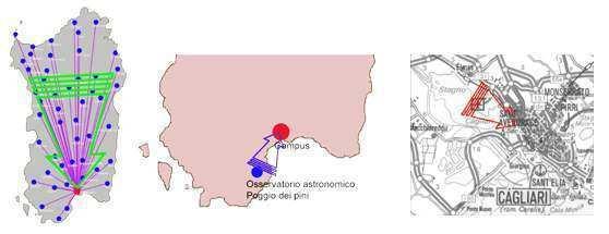 Per la sistemazione degli edifici si è considerata la relazione con le attrazioni esterne. Le influenze che hanno le forze attrattive circostanti.