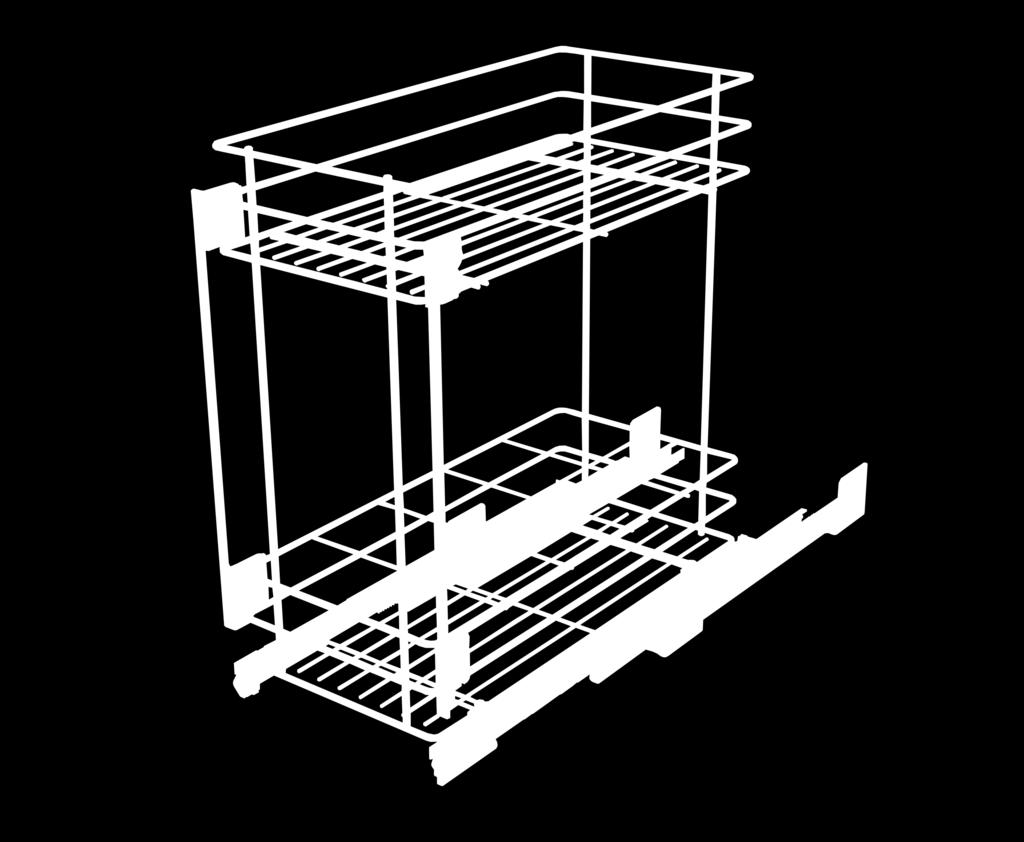 Jolly basket with bottle rack, full extension slides with soft