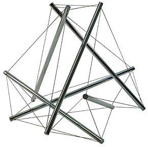 TENSEGRITÀ (termine coniato da Buckminster Fuller) Equilibrio statistico tra le parti di una struttura in trazione e le sue parti in compressione
