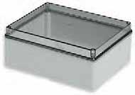 54/54,04 Dimensioni 80x80x40 mm V5504 IP55, coperchio fissato da viti in acciaio inox, grigio RAL 035.