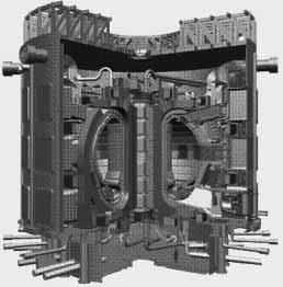 Energia dalla fusione magnetica. Il progetto ITER Figura 12 Il reattore sperimentale ITER (raggio maggiore del plasma: 6,2 m, raggio minore: 2 m).