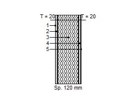 Scheda: MR4 CARATTERISTICHE TERMICHE E IGROMETRICHE DEI COMPONENTI OPACHI Codice Struttura: Descrizione Struttura: MUR02 Parete per divisori interni realizzata con con tufo N.