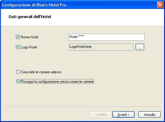 3 Configurare Blue s Hotel Pro 1) Lanciare Blue s Hotel Pro 2) Se la configurazione non si avvia in automatico, dal menu File selezionare la voce Configurazione 3) Come mostrato nell immagine