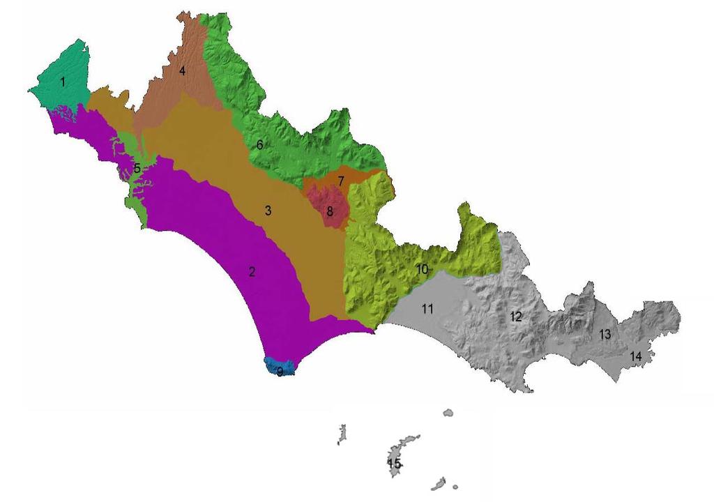Per l analisi dei caratteri del paesaggio interessato dal PRA dell Agro Pontino, è possibile avvalersi della classificazione del territorio del PTPG di Latina, che suddivide il territorio in 15
