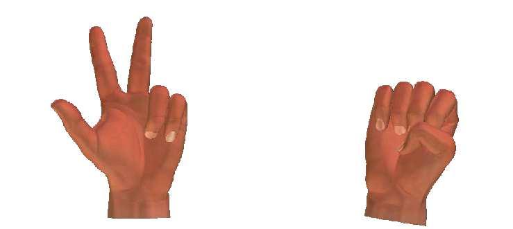 Mani Per operare con l aiuto delle dita si procede nel seguente modo: Operazione 3+ 4 = La schermata di aiuto propone due mani chiuse a pugno.