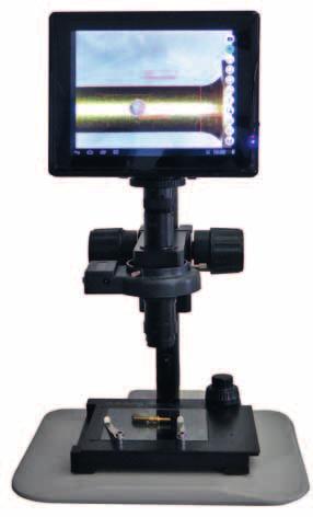 VIDEOMICROSCOPIO ZOOM EVM-HD Con tablet 8 Innovativo sistema di controllo per ispezione visiva con sistema operativo ANDROID e applicazione per misura di distanze e angoli.
