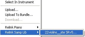 capitolo 7 Il Nord Sound Manager 23 Relink L opzione Relink consente di cambiare un piano o un campione (o entrambe) utilizzato da uno o più programmi.