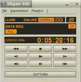 Utilizzo del software video 3 Aprire DVgate Still (Start/Tutti i programmi/dvgate/dvgate Still). Verrà visualizzata la fiestra DVgate Still.