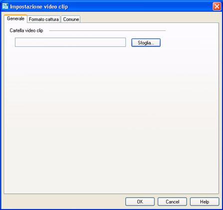 Utilizzo del software video 2 Fare clic sull icoa Modifica impostazioe per visualizzare le opzioi dispoibili per la cattura di filmati.