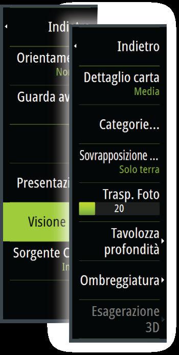 Categorie cartografiche Insight e C-MAP Le carte Insight e C-MAP includono diverse categorie e sottocategorie che possono essere