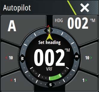 Popup dell'autopilota È possibile controllare il pilota automatico dal relativo popup.