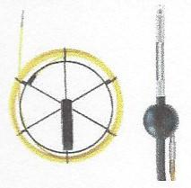 30 metri / Ø 4,5 mm per sonda da 8,0 mm BMX-30-000348 Piccola bobina contenente 30 metri di cao in fibra di etro di diametro 4,5mm e un adattatore sferico completo di morsetti e filettatura per