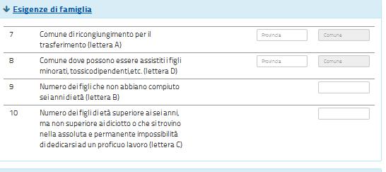 Le anzianità relative alla voce 5 devono essere inserite solo se ai fini del trasferimento vengono richieste tipologie di posto di sostegno o ad indirizzo didattico differenziato Per scegliere