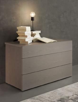 Details of the Leonardo night stand in carbon oak with top and