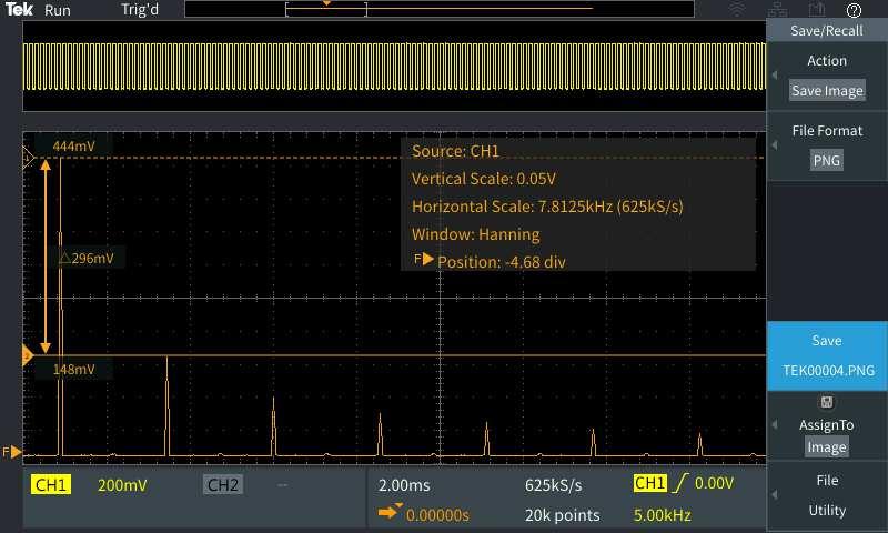 Misura del contenuto armonico di un onda quadra Impostare l unità di misura della scala