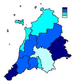 2 0 0 2 I s t r u z i o n e Alunni su popolazione residente per provincia. Anno scolastico 2000/01 (indicatore per 1.000 ab.).